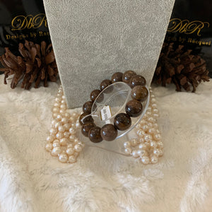 Petrified Wood Bead Bracelet (JBB-0083)