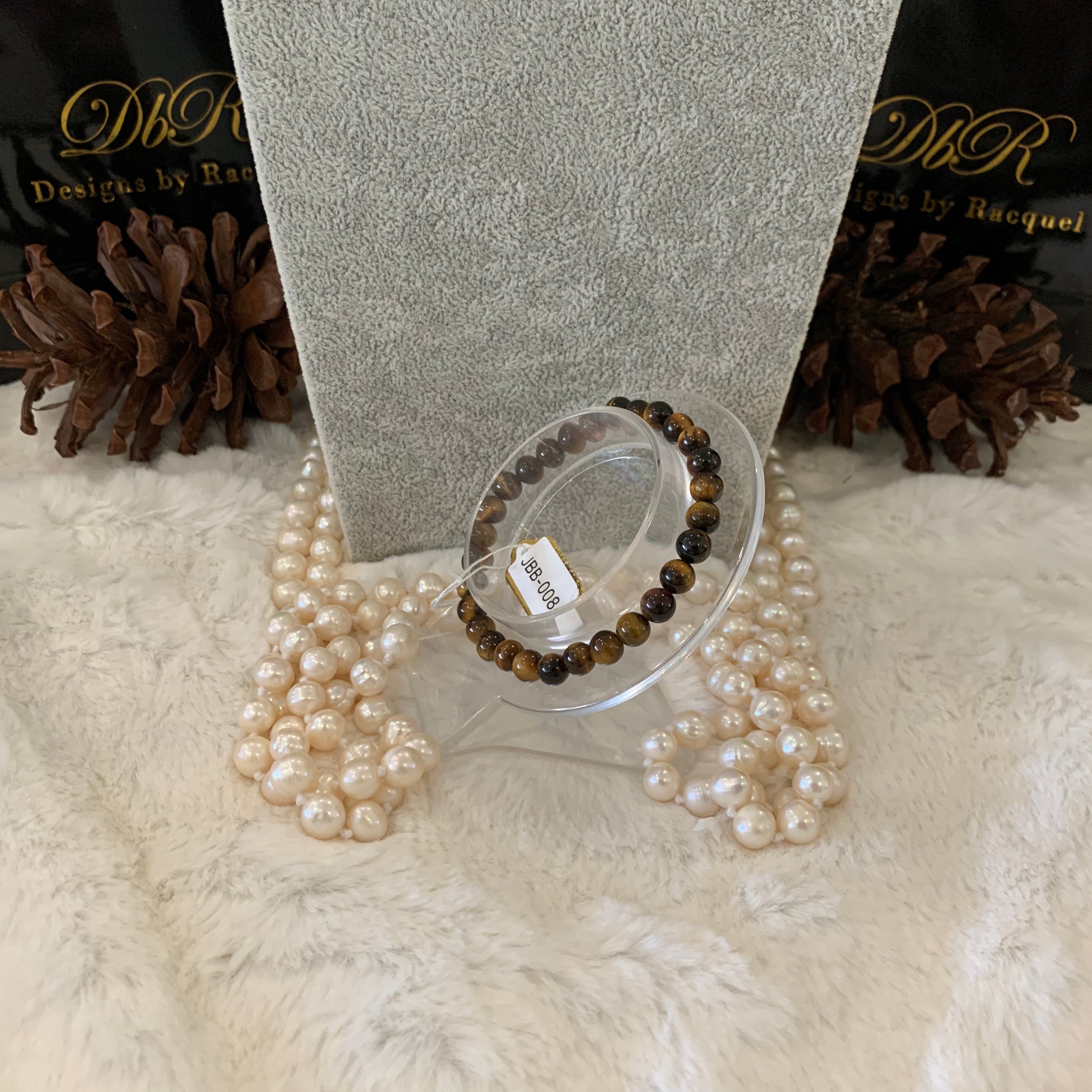 Tiger's Eye Bead Bracelet (JBB-0084)
