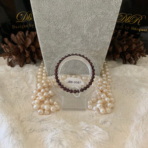 Red Garnet Bead Bracelet (JBB-0087)