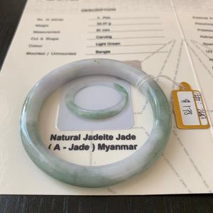 Grade A Natural Jade Bangle with certificate #2683