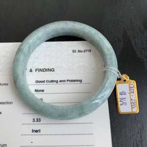 Grade A Natural Jade Bangle with certificate #2715