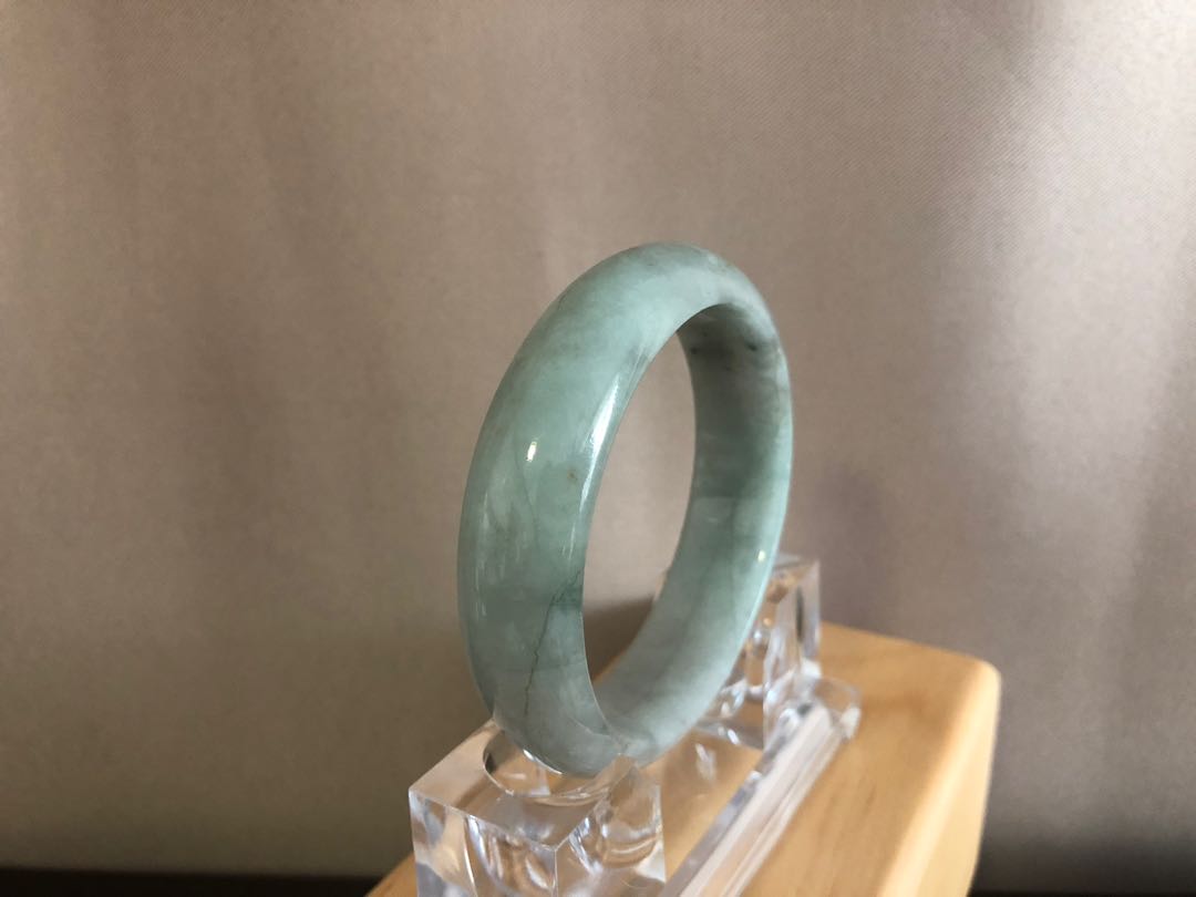 Grade A Natural Jade Bangle with certificate #  18-085