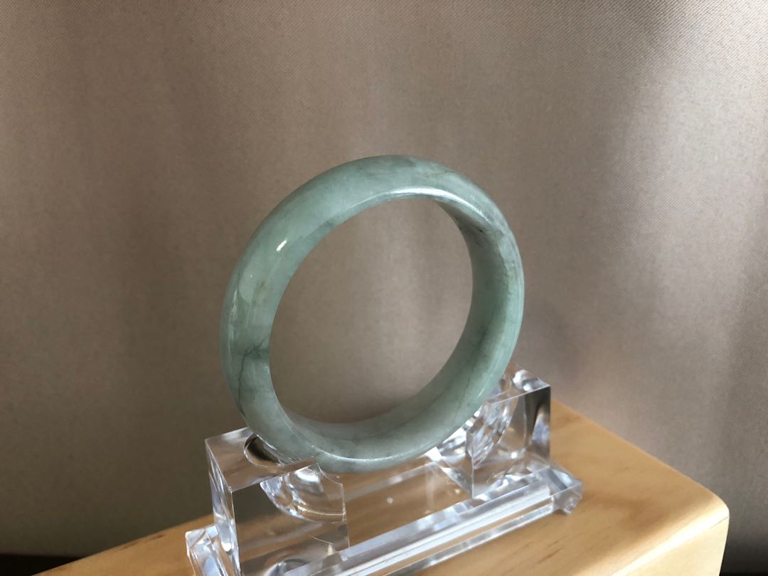 Grade A Natural Jade Bangle with certificate #  18-085