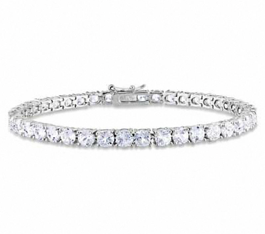 18k White Sapphire Tennis Bracelet
