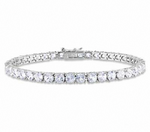 Load image into Gallery viewer, 18k White Sapphire Tennis Bracelet
