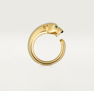 Panthère Ring with Emerald Eyes