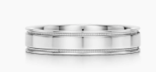 18K Tiffany Double Milgrain Band Ring