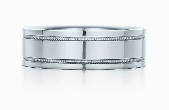 18K Tiffany Double Milgrain Band Ring