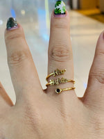 Load image into Gallery viewer, Personalized Name Ring with Birthstone
