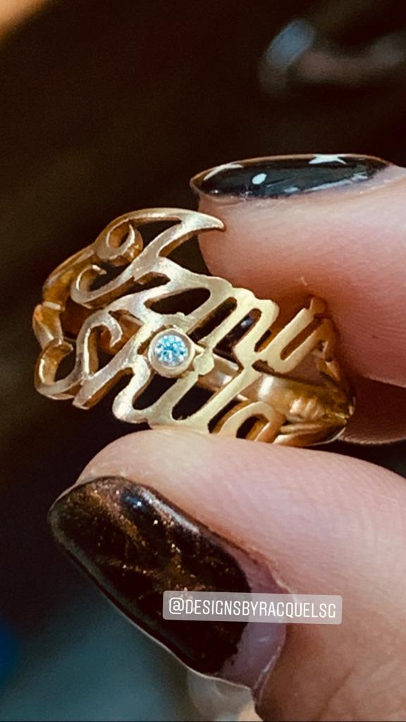 Personalized Name Ring with Birthstone