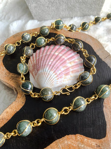 Green Jade Necklace & Bracelet Set (JNS-0001)