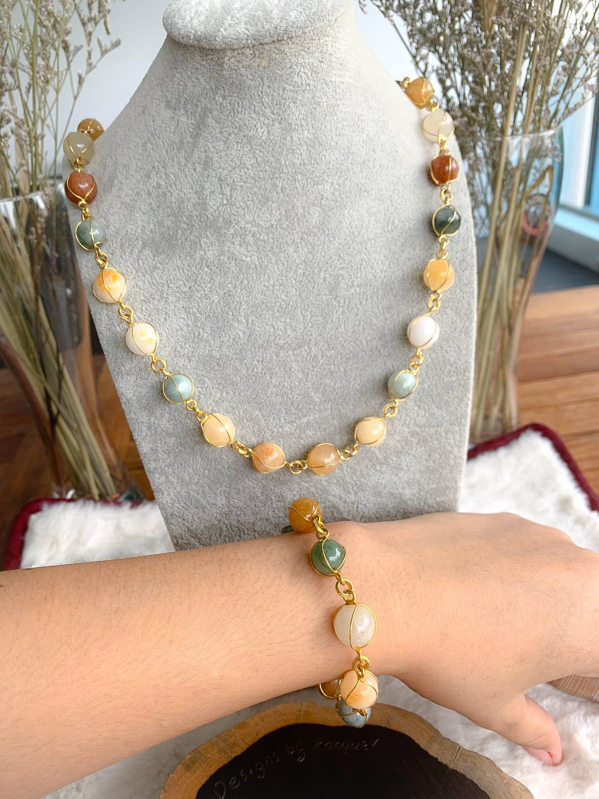 Jade Necklace & Bracelet Set (JNS-0002)