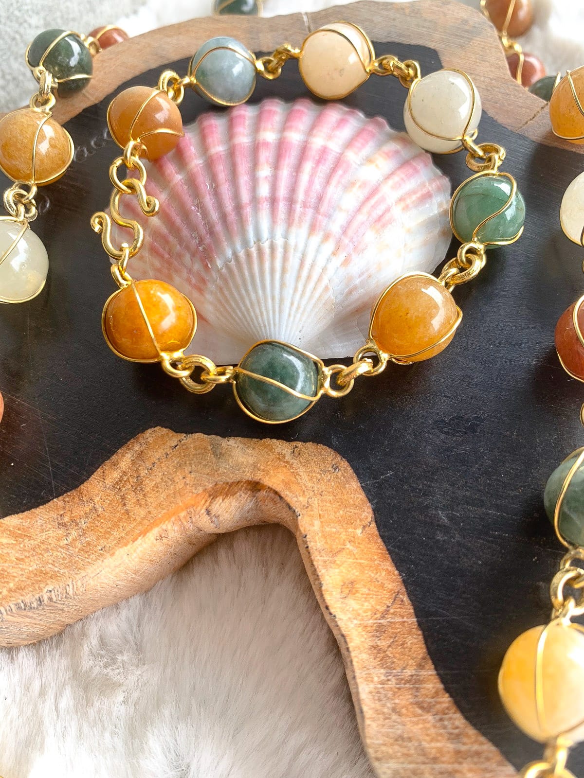 Jade Necklace & Bracelet Set (JNS-0002)