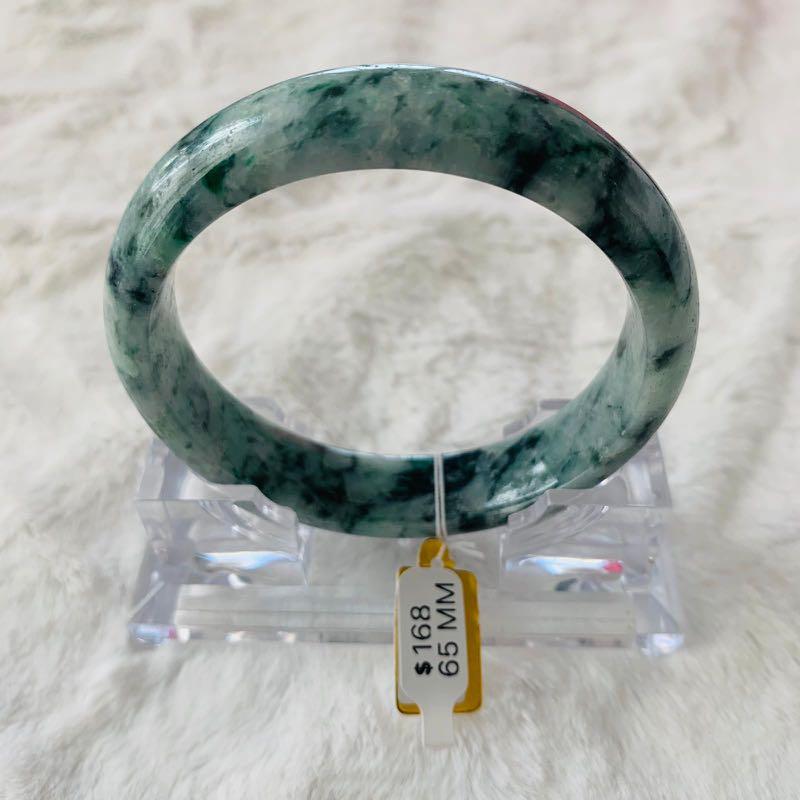 Grade A Natural Jade Bangle with certificate #3978