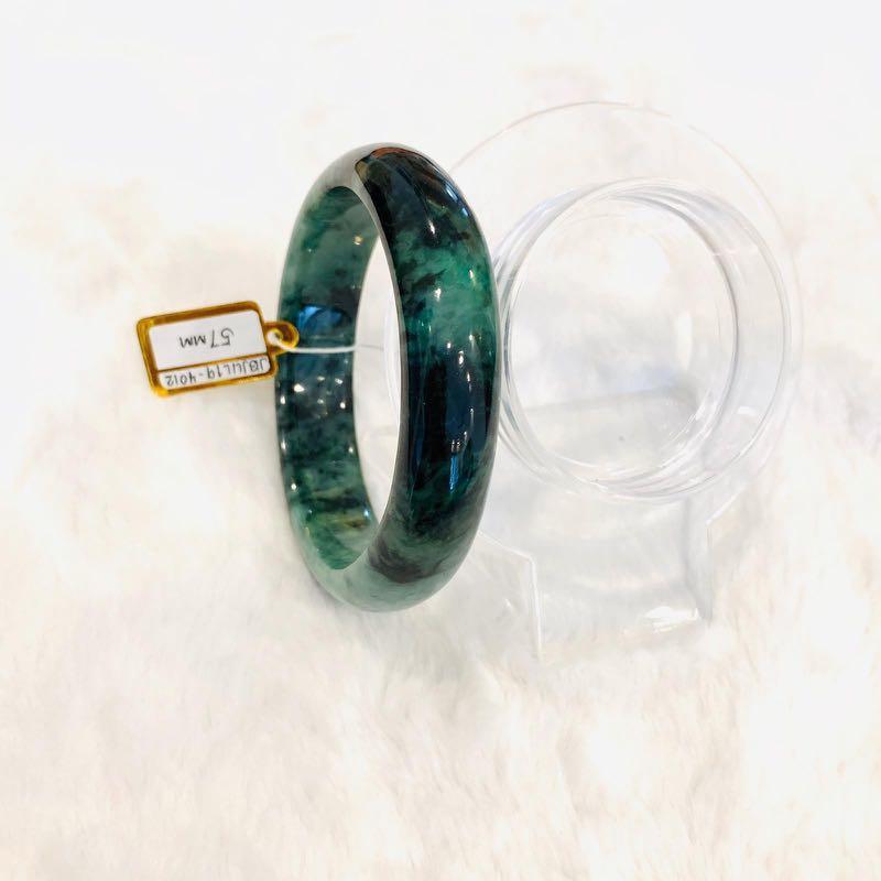 Grade A Natural Jade Bangle with certificate #4012