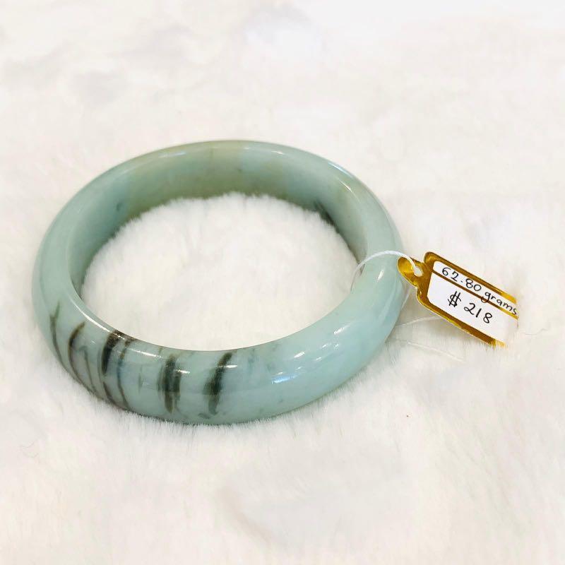 Grade A Natural Jade Bangle with certificate #4056