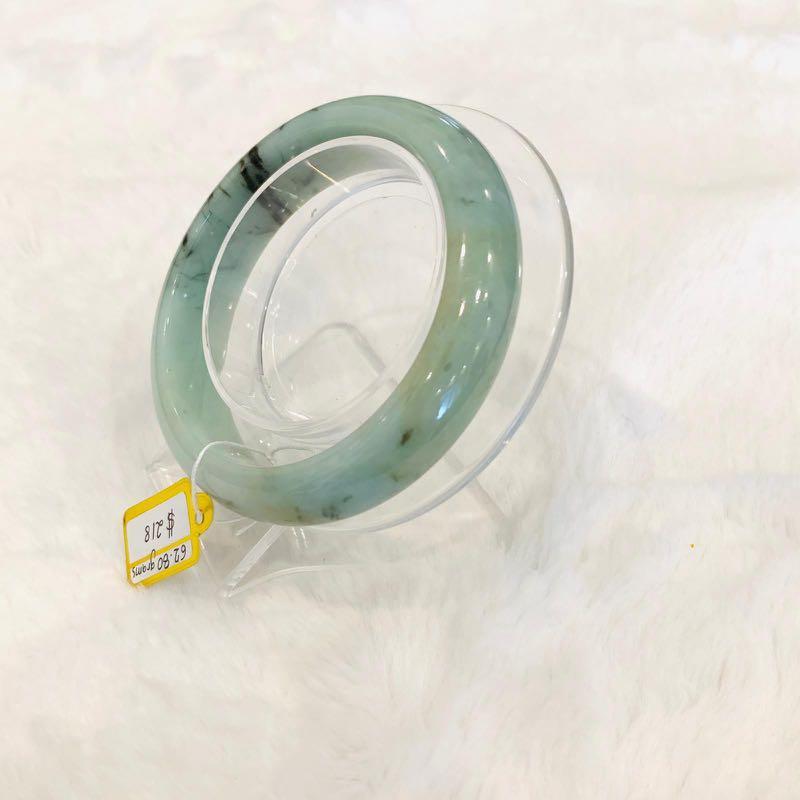Grade A Natural Jade Bangle with certificate #4056