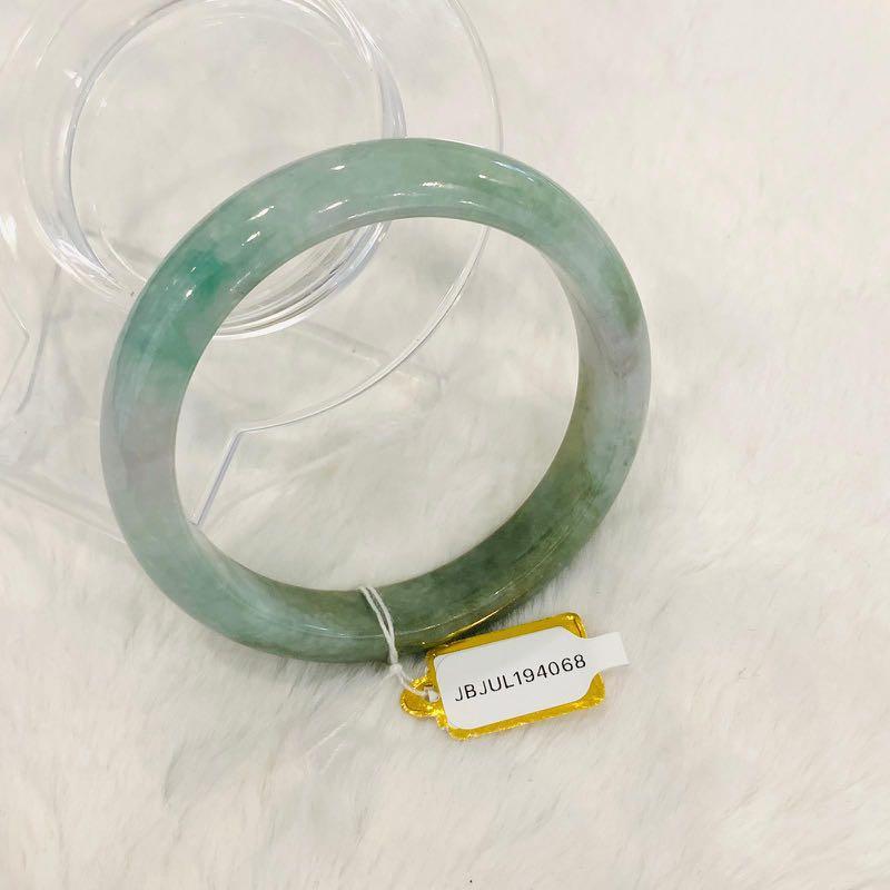 Grade A Natural Jade Bangle with certificate #4068