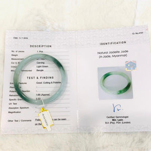 Grade A Natural Jade Bangle with certificate #4131