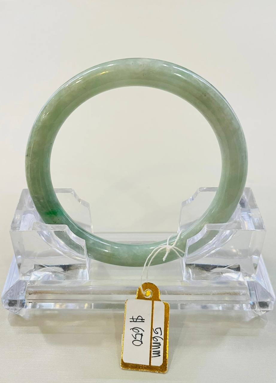 Grade A Natural Jade Bangle with certificate #1105